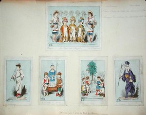 أزياء لشجرة عيد الميلاد الألزاس واللورين (نقش ملون) بواسطة جول ماري