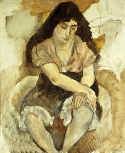 امرأة شابة تجلس ؛ فتاة جالسة شابة ، 1921 بواسطة جول باسين
