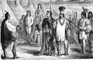 هنود الكريكس، من جنوب شرق الولايات المتحدة. نقش 1885