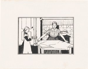 امرأة وفتاة تضعان طاولة بواسطة جولي دي جراج