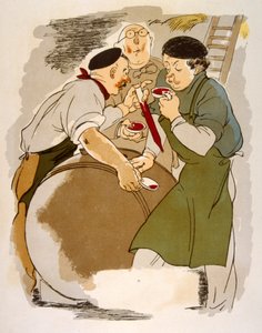 رسم نبيذ فكاهي عام 1946 ، رسم توضيحي لجوليان بافيل