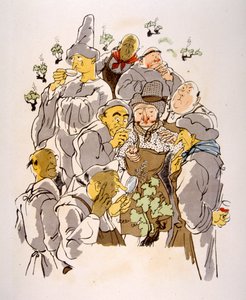 رسم نبيذ فكاهي عام 1946 ، رسم توضيحي لجوليان بافيل بواسطة جوليان بافيل