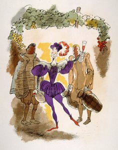 رسم نبيذ فكاهي عام 1946 ، رسم توضيحي لجوليان بافيل