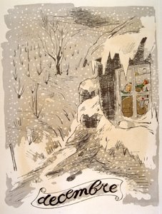 رسم نبيذ فكاهي عام 1946 ، رسم توضيحي لجوليان بافيل بواسطة جوليان بافيل