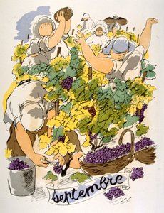 رسم نبيذ فكاهي عام 1946 ، رسم توضيحي لجوليان بافيل بواسطة جوليان بافيل