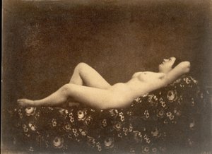 [أنثى عارية ، مستلقية ، في الملف الشخصي] ، كاليفورنيا. 1853.