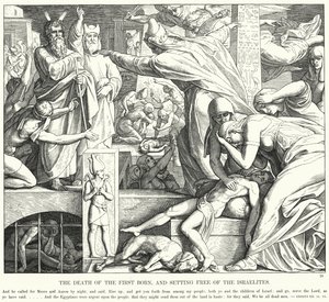 The Death of the First Born, and Setting Free of the Israelites (engraving) بواسطة يوليوس (بعد) شنور فون كارولسفيلد