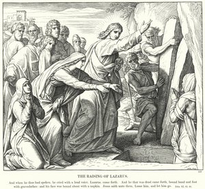 The Raising of Lazarus (engraving) بواسطة يوليوس (بعد) شنور فون كارولسفيلد