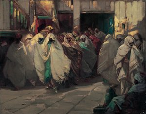 مشهد من الشارع التونسي (زيت على قماش) بواسطة يوليوس سي رولشوفن