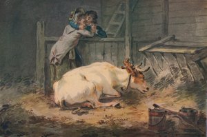 التودد في Cowshed ، القرن الثامن عشر