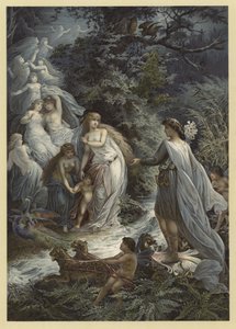 رسم توضيحي لحلم ليالي منتصف الصيف (chromolitho) بواسطة يوليوس هويبنر