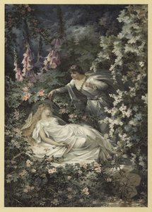 رسم توضيحي لحلم ليالي منتصف الصيف (chromolitho) بواسطة يوليوس هويبنر