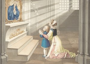 الأم وابنتها في الصلاة ح. 1811-17. بواسطة يوليوس شنور فون كارولزفيلد