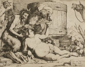 Silenus في Wine Vat بواسطة جوسيبي دي ريبيرا