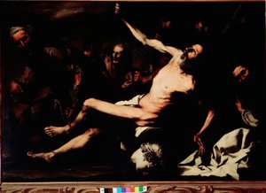 استشهاد القديس بارتيليمي لوحة رسمها جوسيبي دي ريبيرا ديت لو سبانيوليتو (1591-1652) ج .1630 شمس 145x216 سم فلورنسا ، قصر بيتي ، جاليريا بالاتينا بواسطة جوسيبي دي ريبيرا