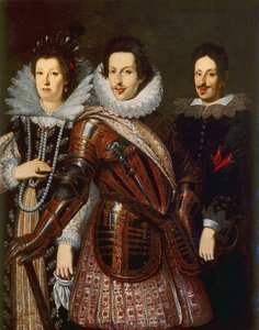 صورة ماري مادلين من النمسا ، كوزيمو الثاني وفرديناند الثاني دي ميديشي ، c.1640 بواسطة جوستوس سوسترمانز