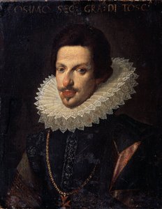 صورة لدوق توسكانا الأكبر كوزيمو الثاني دي ميديشي (1590-1621) (صورة لدوق توسكانا الأكبر كوزيمو (كوزمي) الثاني دي ميديشي). لوحة لجوستوس سوترمانز (1597-1681). زيت على قماش ، ٦٥ × ٥٠ سم. المدرسة الفلمنكية في القرنين السادس عشر والثامن عشر. متحف الدولة H