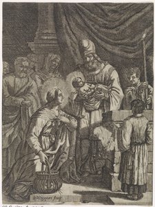 تقديم المسيح في الهيكل بواسطة Justus van den Nijpoort