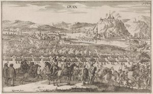 Slag bij Párkány في عام 1683 Gran (العنوان على الكائن) بواسطة Justus van den Nijpoort