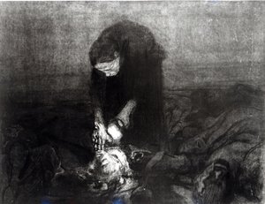 بعد المعركة ، من سلسلة "ثورة الفلاحين" ، 1907 (النقش والحفر والنقش المائي) بواسطة كاتي كولويتز