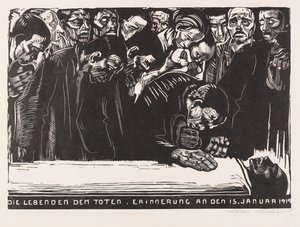 ورقة تذكارية لكارل ليبكنخت ، 1920. بواسطة كاتي كولويتز
