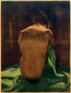 K.Kollwitz ، أنثى عارية على القماش الأخضر