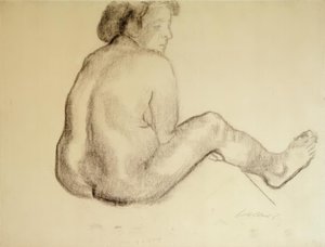 Käthe Kollwitz ، الجلوس من الخلف إلى اليمين