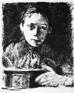 صورة ذاتية على لوحة الرسم بواسطة كاتي كولويتز