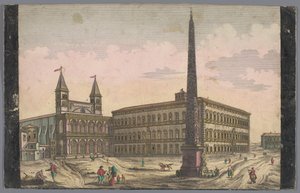 منظر لساحة سان جيوفاني في لاتيرانو في روما منظر لـ Place de St Lean de Lateran (العنوان على الكائن) بواسطة الأكاديمية الإمبراطورية الفرنسيسكانية