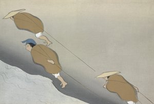 Hikifune ، من Momoyo-gusa (عالم الأشياء) المجلد الثاني ، pub.1909 (قطع خشبية ملونة) بواسطة Kamisaka Sekka