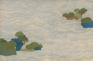 جزر الصنوبر في البحر الفضي ، من سلسلة Chigusa (ألف عشبة) بواسطة Kamisaka Sekka