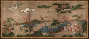 مشاهدو القيقب (Kahon Kaede ، Shihonchoshoku kanpūzu) بواسطة كانو هيديوري