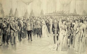 كرة محكمة في قاعة سانت نيكولاس بقصر الشتاء ، 1880. بواسطة كاريل بروزه