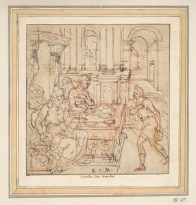 الابن الضال أخذ إجازة من والديه [؟] بواسطة Karel van Mander I