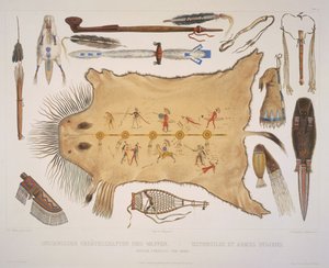 أدوات وأذرع هندية ، نقشها A. Zschokke und J. Hurliman ، نُشر عام 1840 (أكواتينت) بواسطة كارل بودمر