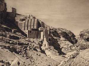 دير مار سابا اليوناني (b / w photo)