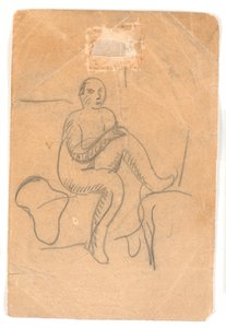 امرأة جالسة عارية