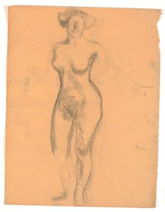 عارضة أزياء واقفة عارية من الأمام