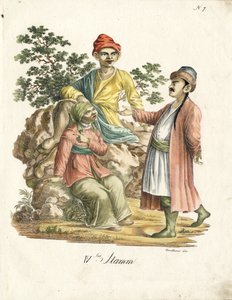 الأزياء الشعبية الفارسية (مطبوعة) بواسطة كارل جوزيف برودمان