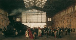وصول قطار إلى محطة فيينا الشمالية الغربية ، 1875 بواسطة كارل كارجر