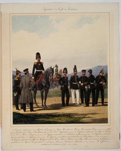 Infanterie du Corps de grenadiers - مشاة سلاح غرينادير الإمبراطوري الروسي - بيراتسكي ، كارل كارلوفيتش (1813-1889) - 1867 - طباعة حجرية ملونة - 56 × 45 - مجموعة خاصة