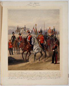 جنود فرقة الفرسان الحرس الأول من الحرس الإمبراطوري الروسي ، 1867