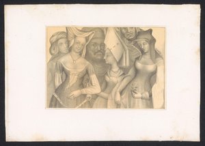 أربعة vrouwen في رجلين تصاميم ودراسات من قبل سيد هولندي من القرن الخامس عشر. قرن. بناءً على النسخ الأصلية المحفوظة في المكتبة الملكية في برلين (عنوان السلسلة) بواسطة كارل بالزوف