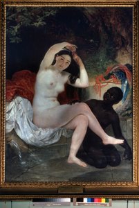"Bethsabee au bain" (Bathing Bathsheba) Peinture de Karl Pavlovich Briullov (Brioullov) (1799-1852) 1832 متحف الدولة الروسي ، سانت بيترسبورغ ، روسي بواسطة كارل بافلوفيتش بريولوف