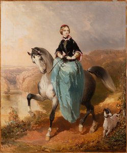 سيدة مع كلب ، ج. 1850.