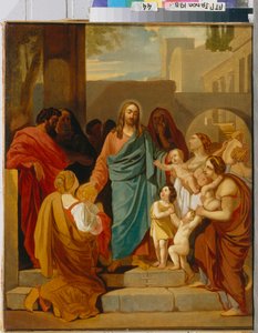 المسيح يبارك الأطفال - رسم لكارل بافلوفيتش بريولوف (بريولوف) (1799-1852) ، زيت على قماش بواسطة كارل بافلوفيتش بريولوف