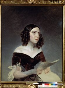 "" صورة لمغنية الأوبرا آنا بتروفا (1816-1901) "" لوحة لكارل بافلوفيتش بريولوف (بريولوف) (1799-1852) 1841 متحف الدولة للقطب الشمالي والقطب الجنوبي ، سانت بطرسبرغ ، روسيا