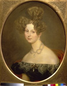 صورة للأميرة فريدريك شارلوت ماري أميرة فورتمبيرغ (1807-1873) ، دوقة روسيا الكبرى هيلين. (صورة شخصية فريدريك شارلوت ماري من فورتمبيرغ ، دوقة روسيا الكبرى بافلوفنا). لوحة كارل بافلوفيتش بريولوف (بريولوف) (179 بواسطة Karl Pavlovich Bryullov