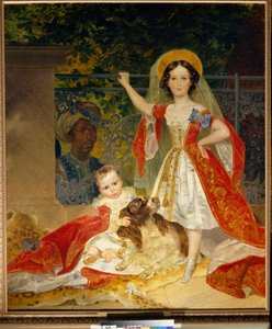 Portraits des enfants du Prince Volkonski (صورة لأطفال الأمير فولكونسكي) - زيت على قماش رسم لكارل بافلوفيتش بريولوف (بريولوف) (1799-1852) بواسطة كارل بافلوفيتش بريولوف