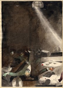 "Le the de cinq heures a la morgue" "(Five O
